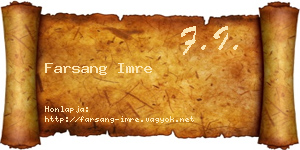 Farsang Imre névjegykártya